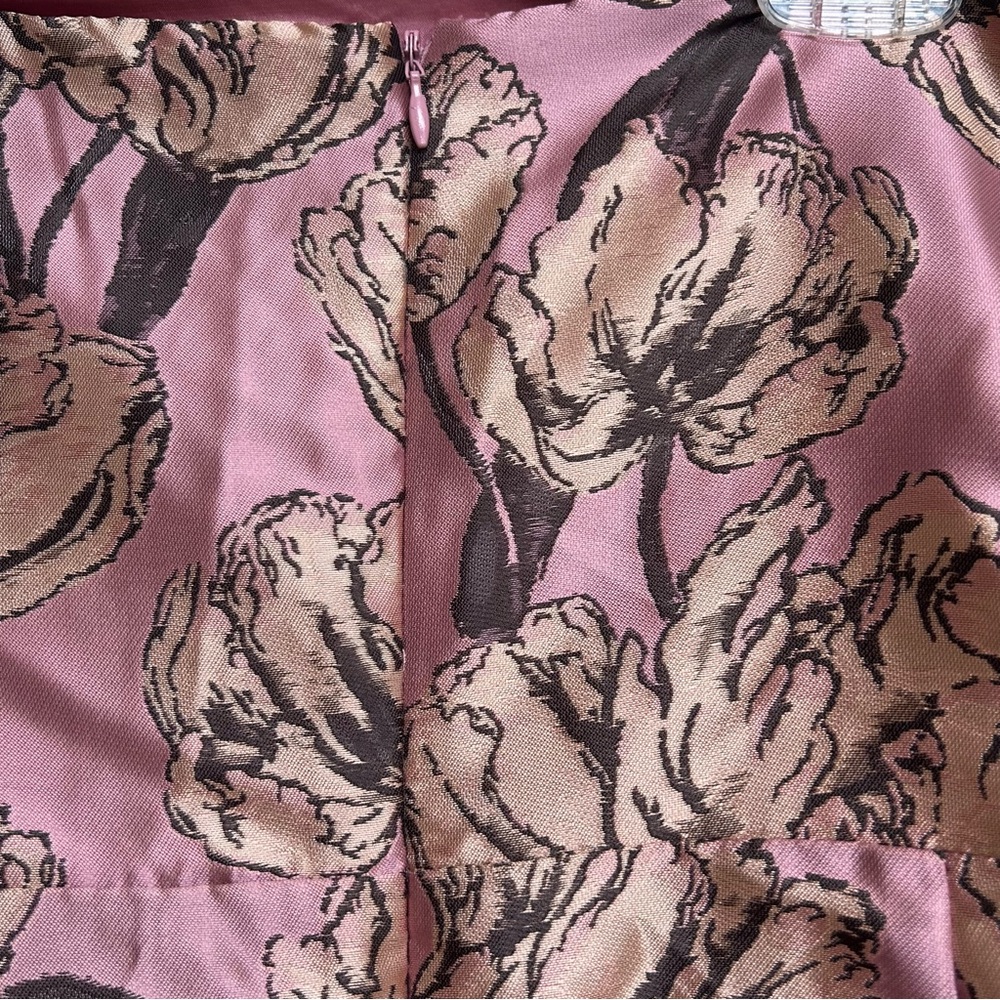 NWT Lulus Strapless Gowning Around Floral Maxi Dress Pink Gold Women’s Large - Picture 11 of 14